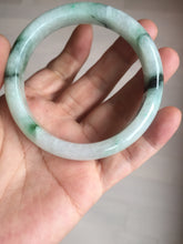 Load image into Gallery viewer, 56.5mm Certificated sunny green/dark green/white jadeite jade bangle BK120-8240