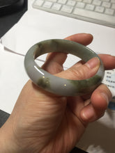 Load image into Gallery viewer, 54mm certified natural 100% natural Type A light green brown purple ethereal mist oval jadeite jade bangle AA37-5303