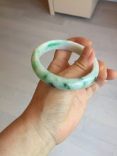 Load image into Gallery viewer, 58mm Certified Type A 100% Natural sunny green/white Jadeite Jade bangle BN16-7069