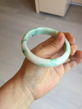Load image into Gallery viewer, 58mm Certified Type A 100% Natural sunny green/white Jadeite Jade bangle BN16-7069