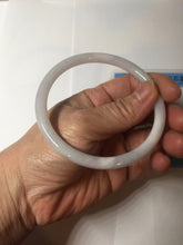 Load image into Gallery viewer, Sold! please don't order, Thanks. 62mm Certified Type A 100% Natural white light purple slim round cut Jadeite bangle AU35-8538