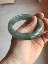 Load image into Gallery viewer, 56.8mm Certified 100% natural Type A oily dark green/ gray (老油青) jadeite jade bangle PD114