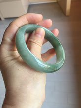 Load image into Gallery viewer, 56.8mm Certified 100% natural Type A oily dark green/ gray (老油青) jadeite jade bangle PD114