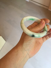 Load image into Gallery viewer, 58mm Certified Type A 100% Natural sunny green/white Jadeite Jade bangle BN16-7069