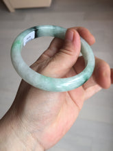 Load image into Gallery viewer, 56.5mm Certificated sunny green/dark green/white jadeite jade bangle BK120-8240