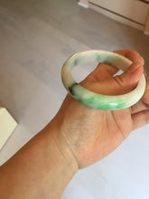 Load image into Gallery viewer, 58mm Certified Type A 100% Natural sunny green/white Jadeite Jade bangle BN16-7069