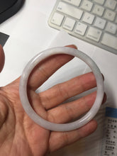 Load image into Gallery viewer, Sold! please don't order, Thanks. 62mm Certified Type A 100% Natural white light purple slim round cut Jadeite bangle AU35-8538