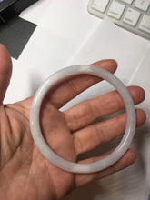 Load image into Gallery viewer, Sold! please don't order, Thanks. 62mm Certified Type A 100% Natural white light purple slim round cut Jadeite bangle AU35-8538