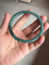Load image into Gallery viewer, 59.2mm Certified Type A 100% Natural dark green/blue/gray/black slim round cut Guatemala Jadeite bangle GL36-18-3811