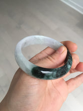 Load image into Gallery viewer, 53.4mm Certified Type A 100% Natural light purple/dark green jadeite Jade bangle BM60