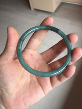 Load image into Gallery viewer, 59.2mm Certified Type A 100% Natural dark green/blue/gray/black slim round cut Guatemala Jadeite bangle GL36-18-3811