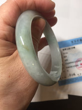 Load image into Gallery viewer, 58.5mm Certified Type A 100% Natural icy watery green/purple chubby Jadeite Jade bangle PB246-9529