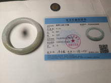 Load image into Gallery viewer, 55.9mm Certified Type A 100% Natural white/green/yellow early spring morning color Jadeite Jade bangle A105-5066