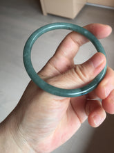 Load image into Gallery viewer, 59.2mm Certified Type A 100% Natural dark green/blue/gray/black slim round cut Guatemala Jadeite bangle GL36-18-3811