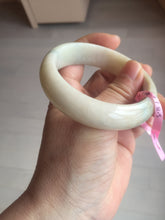 Load image into Gallery viewer, 55mm Certified 100% natural beige/green chubby jadeite jade bangle G70-0469