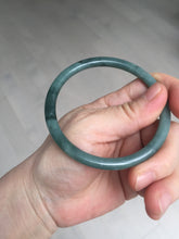 Load image into Gallery viewer, 59.2mm Certified Type A 100% Natural dark green/blue/gray/black slim round cut Guatemala Jadeite bangle GL36-18-3811