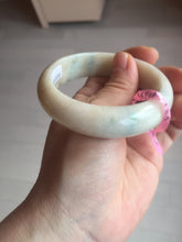 Load image into Gallery viewer, 55mm Certified 100% natural beige/green chubby jadeite jade bangle G70-0469