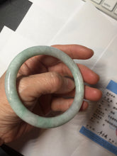 Load image into Gallery viewer, 56.5mm certified 100% natural type A white/sunny green round cut jadeite jade bangle AU36-9818