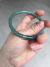 Load image into Gallery viewer, 59.2mm Certified Type A 100% Natural dark green/blue/gray/black slim round cut Guatemala Jadeite bangle GL36-18-3811
