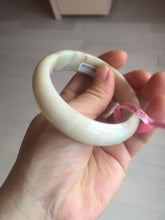 Load image into Gallery viewer, 55mm Certified 100% natural beige/green chubby jadeite jade bangle G70-0469