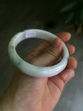 Load image into Gallery viewer, 59.6mm Certificated Type A 100% Natural White green red purplewith green floating flowers Jadeite Jade bangle G110-9546