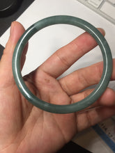 Load image into Gallery viewer, 59.2mm Certified Type A 100% Natural dark green/blue/gray/black slim round cut Guatemala Jadeite bangle GL36-18-3811