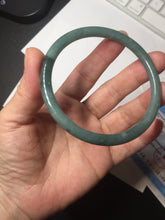 Load image into Gallery viewer, 59.2mm Certified Type A 100% Natural dark green/blue/gray/black slim round cut Guatemala Jadeite bangle GL36-18-3811