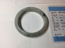 Load image into Gallery viewer, 54.5mm Certified 100% natural Type A white with green floating flowers jadeite jade bangle BN19-7053
