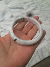 Load image into Gallery viewer, 59.6mm Certificated Type A 100% Natural White green red purplewith green floating flowers Jadeite Jade bangle G110-9546