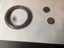 Load image into Gallery viewer, 60mm 100% natural purple/dark blue/brown/white purple mica + Tourmaline bangle SY34