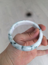 Load image into Gallery viewer, 59.5mm Certificated Type A 100% Natural White green red purple(FU LU SHOU) with green floating flowers Jadeite Jade bangle G110-9511