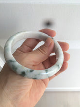 Load image into Gallery viewer, 59.5mm Certificated Type A 100% Natural White green red purple(FU LU SHOU) with green floating flowers Jadeite Jade bangle G110-9511