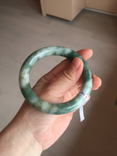 Load image into Gallery viewer, 59.5mm certified Type A 100% Natural dark green brown chubby round cut Jadeite Jade bangle BK141-5309