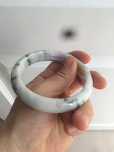 Load image into Gallery viewer, 59.5mm Certificated Type A 100% Natural White green red purple(FU LU SHOU) with green floating flowers Jadeite Jade bangle G110-9511