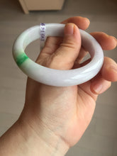 Load image into Gallery viewer, 58.5mm Certified type A 100% Natural sunny green/white/purple(春带彩) Jadeite bangle BS68-2531