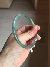 Load image into Gallery viewer, 61.5mm Certified Type A 100% Natural light green/blue/gray Guatemala slim round cut Jadeite bangle BP218-3809