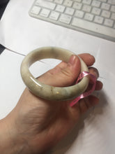 Load image into Gallery viewer, 55mm Certified 100% natural beige/green chubby jadeite jade bangle G70-0469