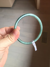 Load image into Gallery viewer, 61.5mm Certified Type A 100% Natural light green/blue/gray Guatemala slim round cut Jadeite bangle BP218-3809