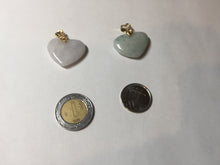 Load image into Gallery viewer, Type A 100% Natural watery light green/purple/yellow Jadeite Jade 3D sweet heart Pendant Z138