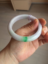 Load image into Gallery viewer, 58.5mm Certified type A 100% Natural sunny green/white/purple(春带彩) Jadeite bangle BS68-2531