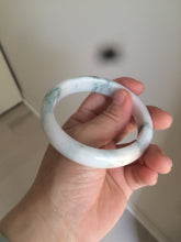 Load image into Gallery viewer, 59.4mm Certificated Type A 100% Natural White green red purple(FU LU SHOU) with green floating flowers Jadeite Jade bangle G110-9544
