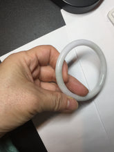 Load image into Gallery viewer, 54.5mm Certified type A 100% Natural light green white purple slim round cut Jadeite bangle BN20-9106