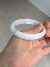 Load image into Gallery viewer, 52mm certified Type A 100% Natural green/white oval Jadeite Jade bangle BM60-0287