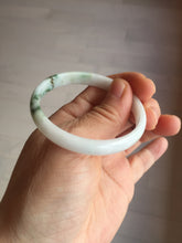 Load image into Gallery viewer, 50.2mm Certified Type A 100% Natural white with floating flowers/purple Jadeite Jade bangle BL92-4677