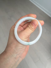 Load image into Gallery viewer, 52mm certified Type A 100% Natural green/white oval Jadeite Jade bangle BM60-0287
