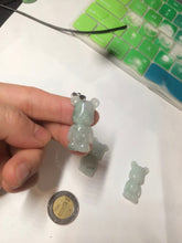Load image into Gallery viewer, Type A 100% Natural light green jadeite jade cute baby bear pendant BG44