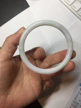 Load image into Gallery viewer, 54.5mm Certified type A 100% Natural light green white purple slim round cut Jadeite bangle BN20-9106