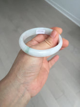 Load image into Gallery viewer, 52mm certified Type A 100% Natural green/white oval Jadeite Jade bangle BM60-0287