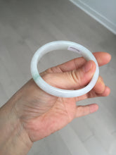 Load image into Gallery viewer, 52mm certified Type A 100% Natural green/white oval Jadeite Jade bangle BM60-0287