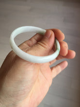 Load image into Gallery viewer, 50.2mm Certified Type A 100% Natural white with floating flowers/purple Jadeite Jade bangle BL92-4677